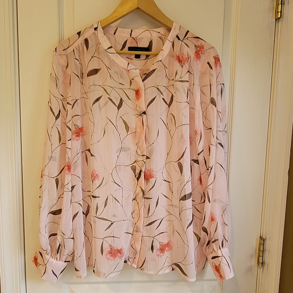 Womens pretty pink floral sheer top